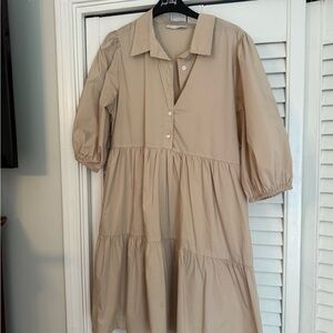 Karlie Button-Up Tiered Dress